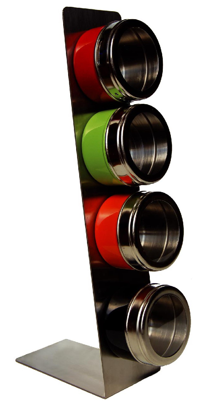 10009 painting spice jar pack of 4 with stand