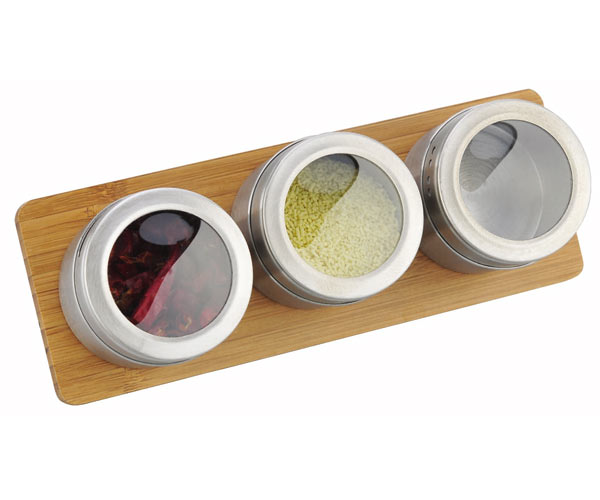 10016 spice can pack of 3 with bamboo rack