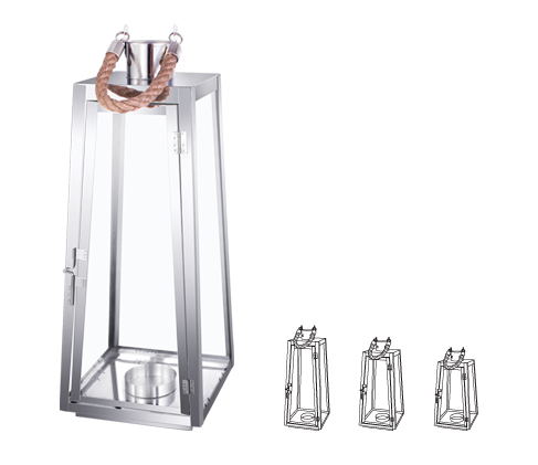 27006 trapezium stainless steel lantern