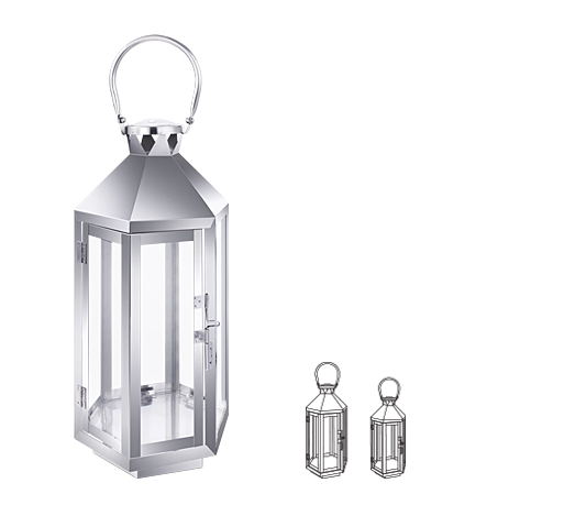 27007 hexagon stainless steel lantern