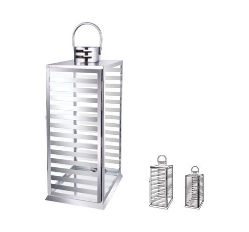 27016 shadow play stainless steel lantern