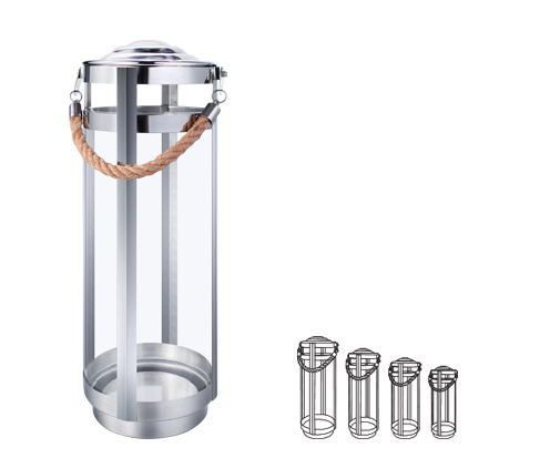 27012 stainless steel glass tube lantern