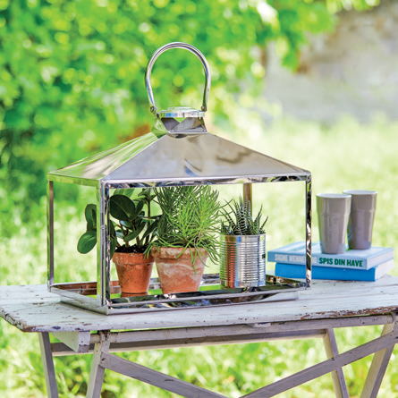 27026 big stainless steel bonsai greenhouse lantern