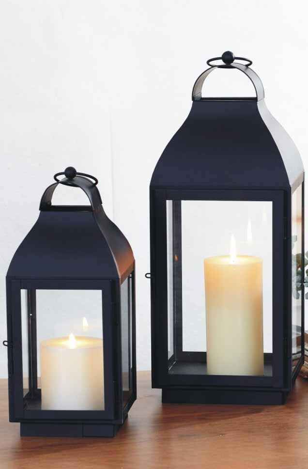 27037 metal black coating glass lantern