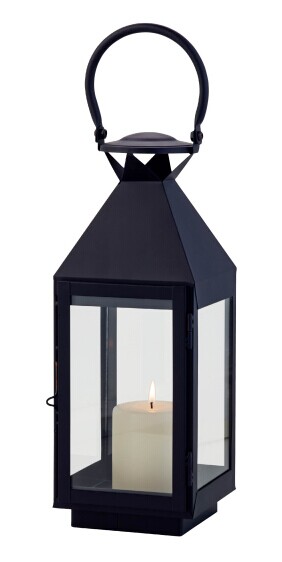 27047 metal black coating hurricane lantern