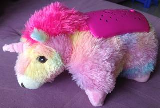 30018 unicorn night star sky projection soothing doll