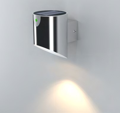 28005 stainless steel solar powered LED wall light
