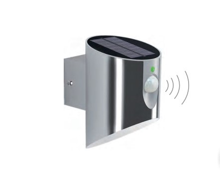 28008 stainless steel PIR solar powered LED wall light