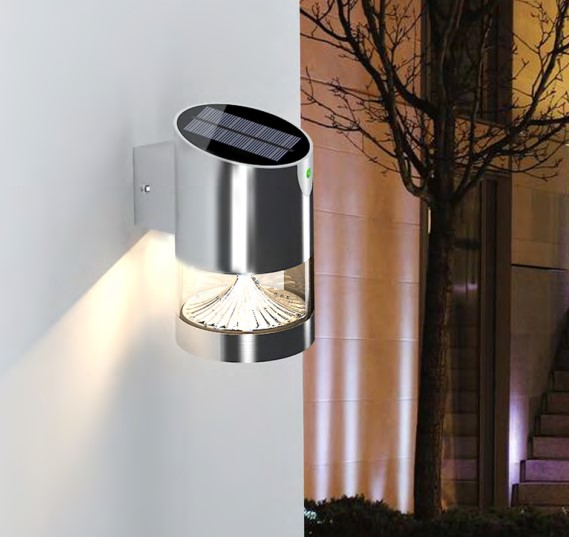 28011 stainless steel solar powered LED wall light