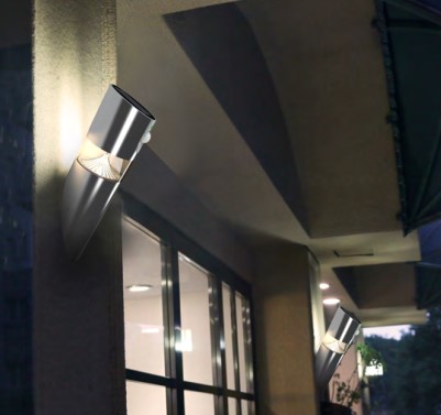 28013 stainless steel solar LED wall light