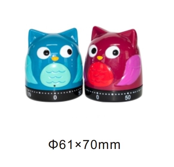 10159 mechanical 60-minute kitchen timer owl