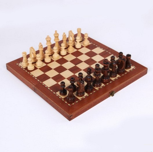 34006 wood chess backgammon checkers 3 in 1 game set