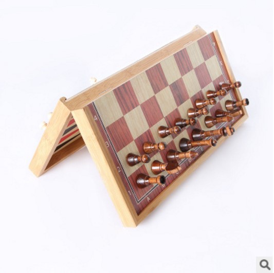 34009 magnetic wood chess backgammon checkers 3 in 1 game set