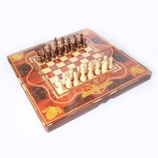 34027 chess checkers backgammon 3 in 1 game set