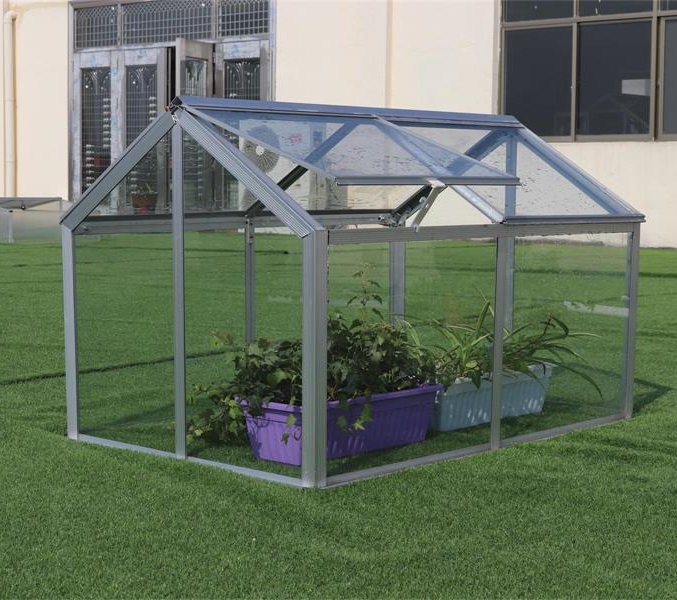 42001 aluminum glass panel cold frame greenhouse for seedlings