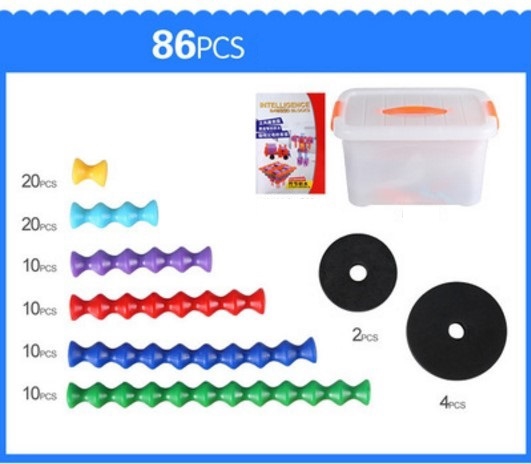 35136 bamboo stick building blocks pack of 86pcs
