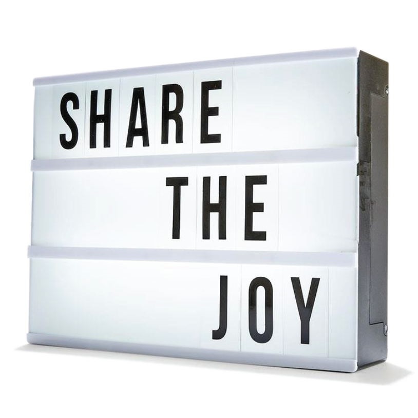 28030 battery operated LED light box with characters and symbols