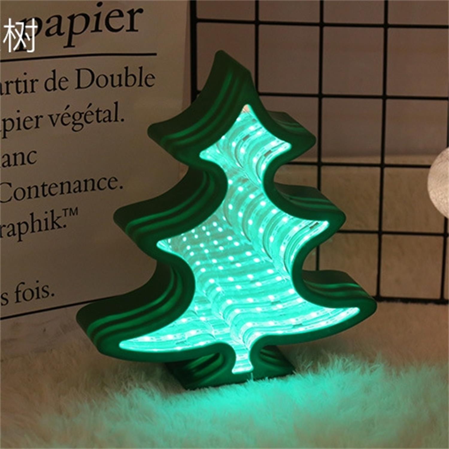 28031 TABLETOP LED CHRISTMAS TREE TUNNEL MIRROR LIGHT