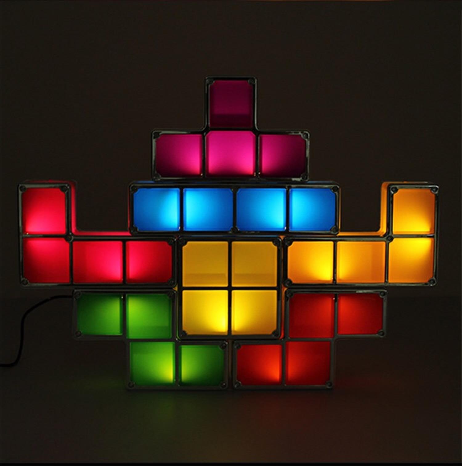 28069 CHILDREN TOY MAGNETIC LED LIGHT TETRIS