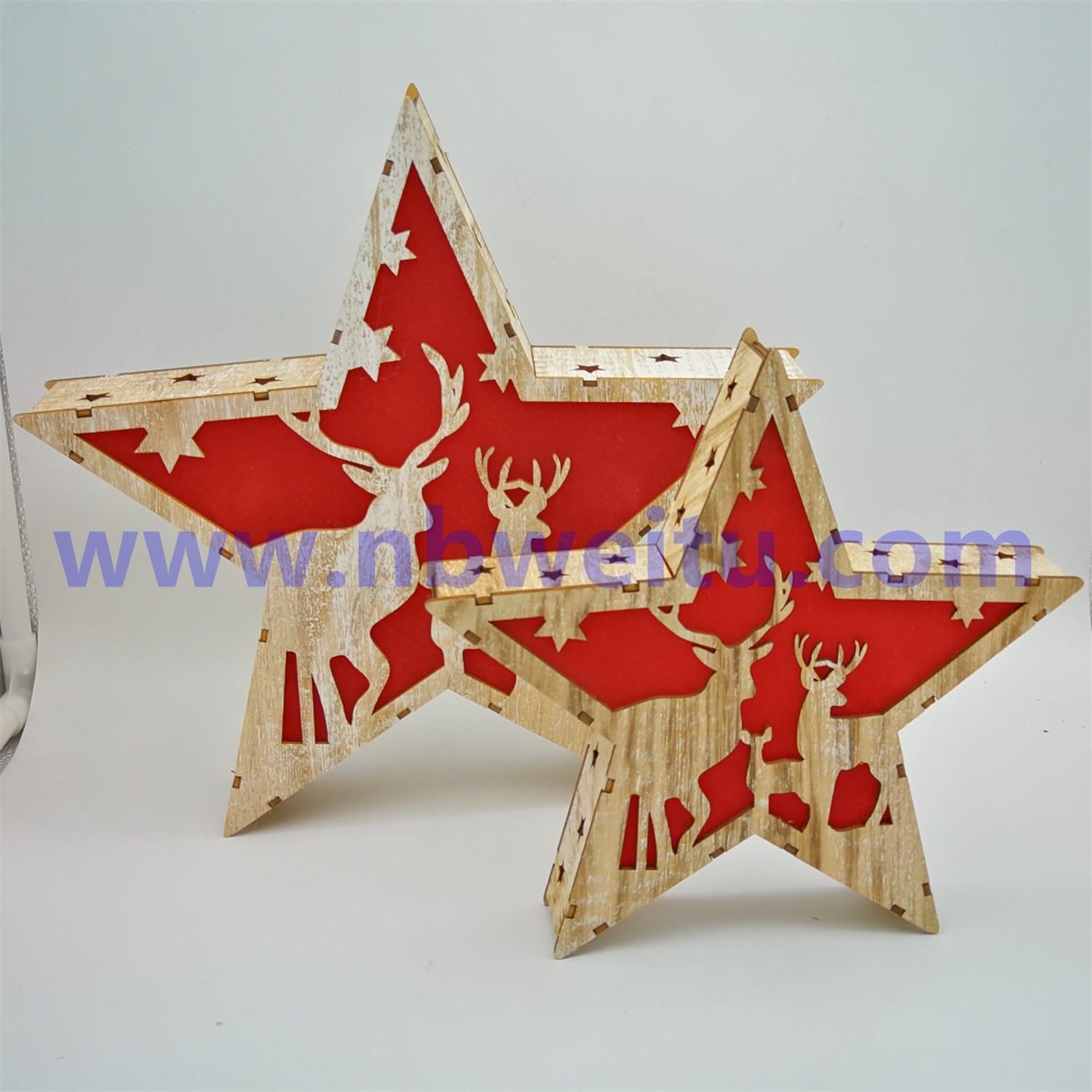 28074 LED Wooden Pentagram Light 