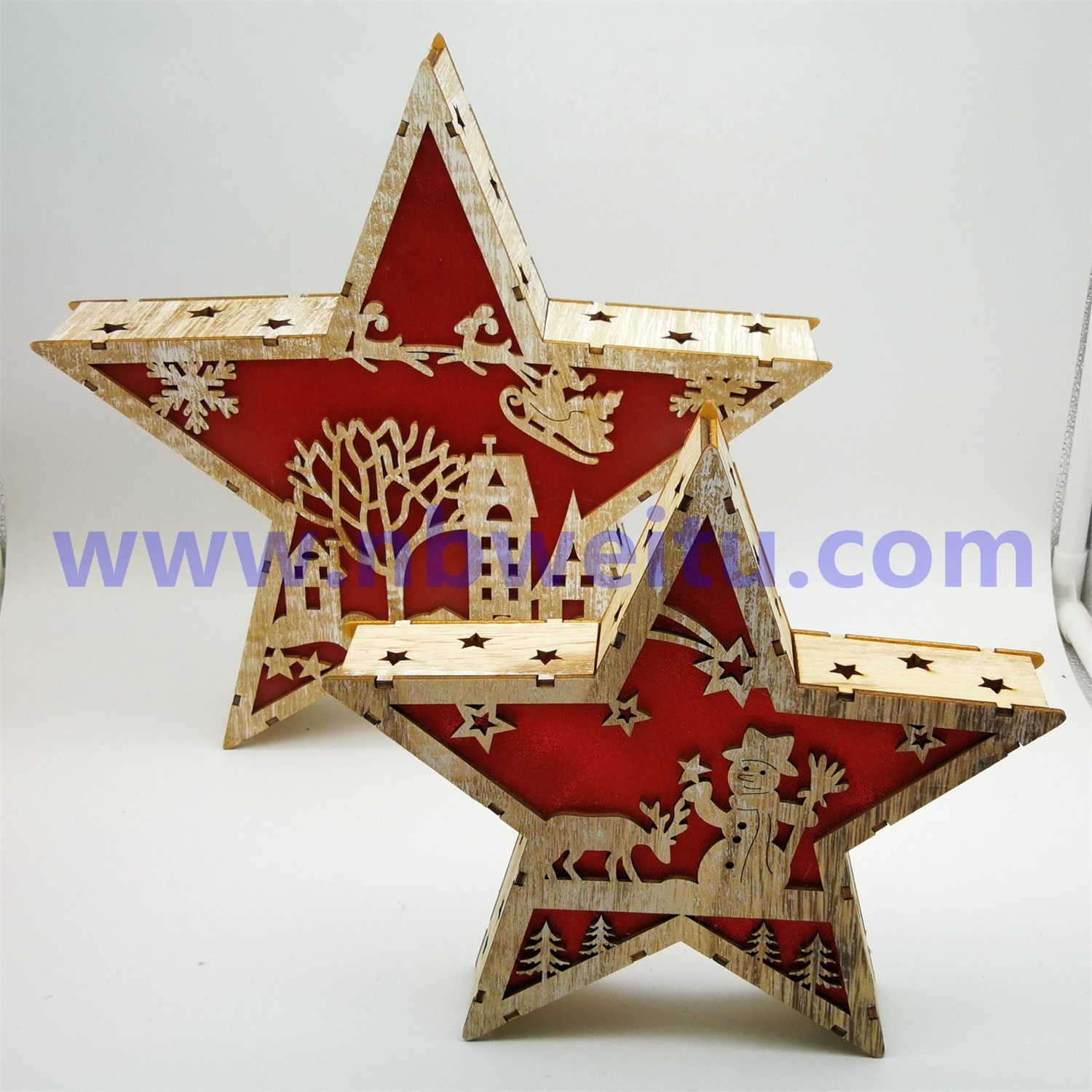 28075 LED Wooden Pentagram Light 