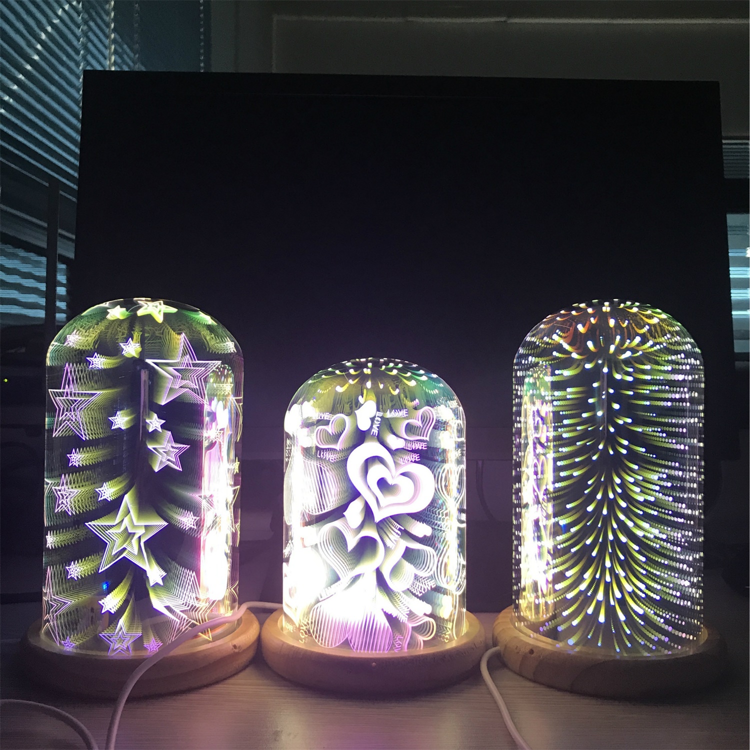 28093 Christmas Decoration 3D Magic Glass Lampshade LED Night Light 3W 