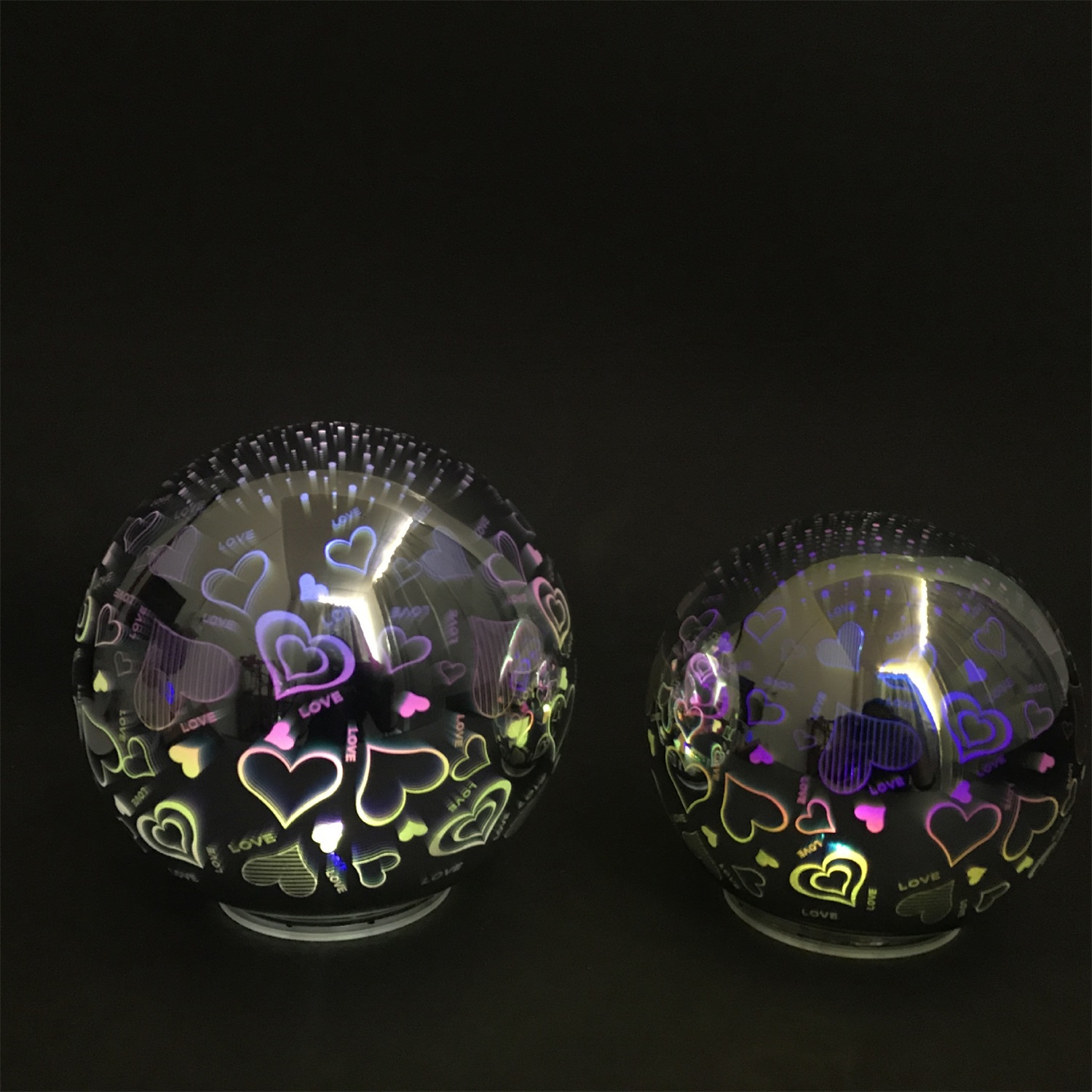 28094 Home Decoration Battery Operated 3D Magic Glass Ball LED Night Light with Antislip Base