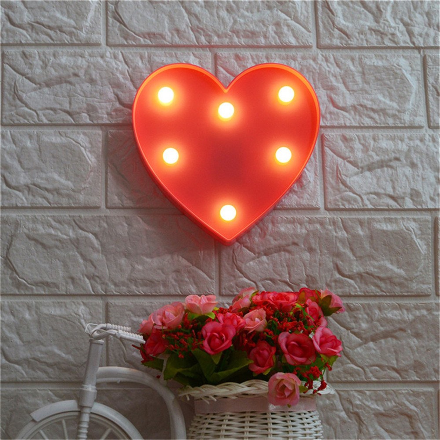 28098 Home Decoration LED Marquee Sign Heart Shape Night Light 