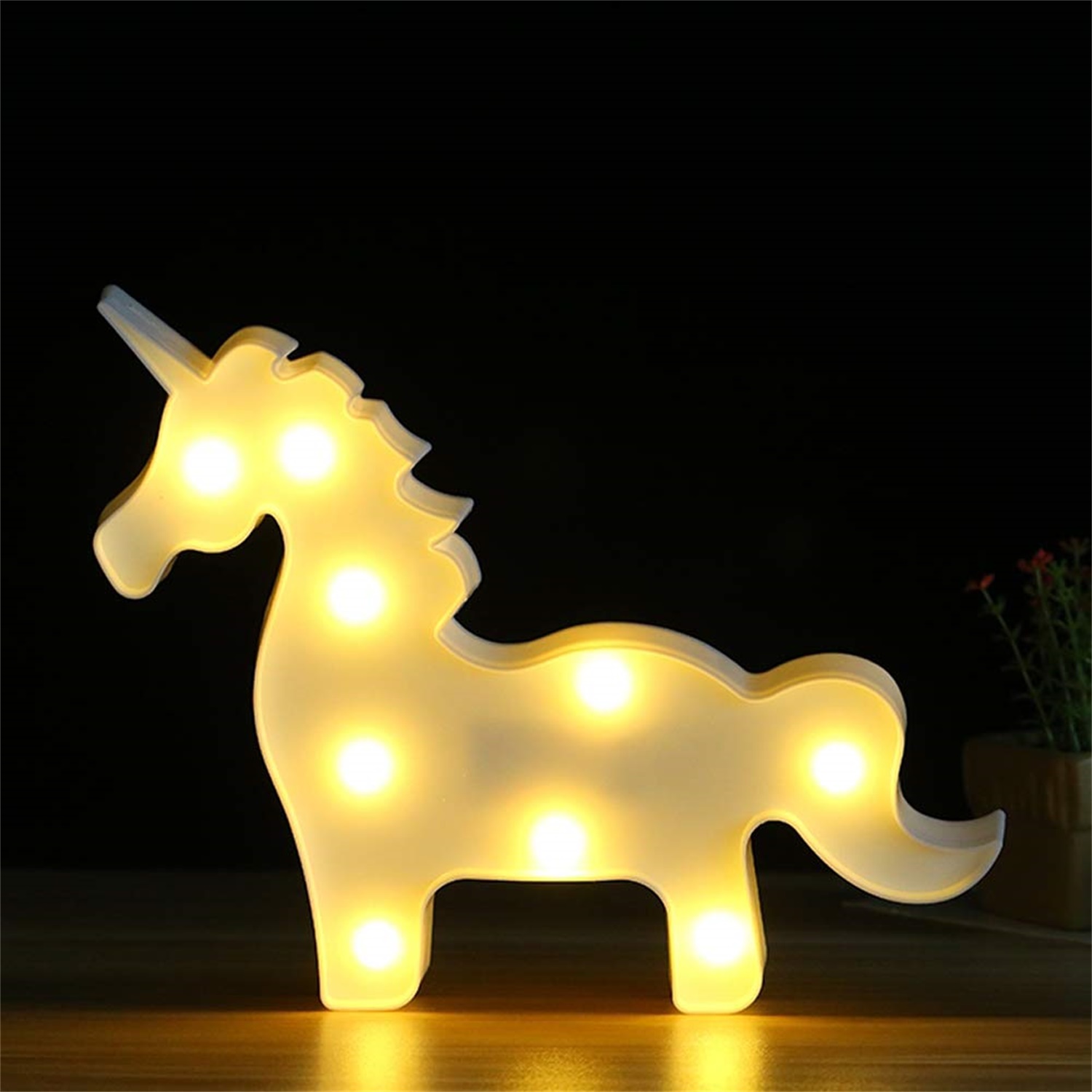 28100 Children Sleeping Soothing Bedroom Decorative Unicorn Shape LED Marquee Night Light 