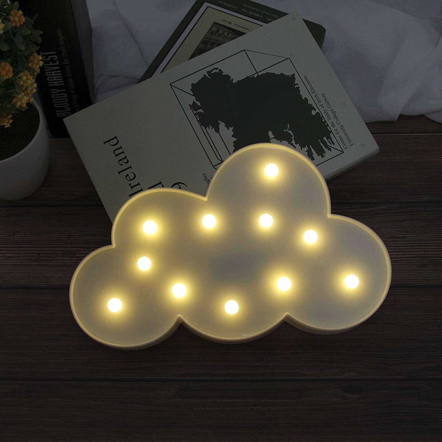 28101 Tabletop & Wall Mounted Birthday Decoration LED Marquee Cloud Shape Night Light 