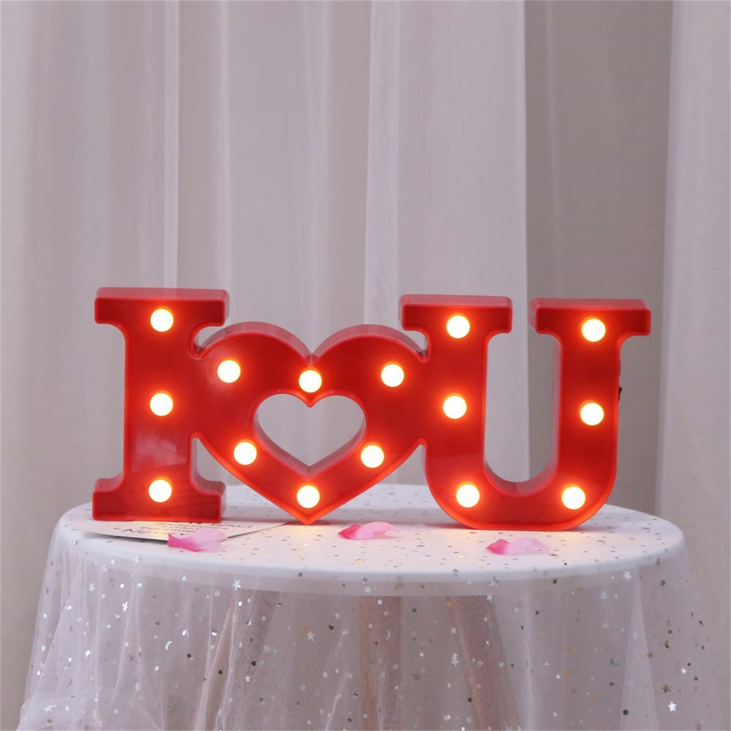 28103 Wedding Decoration I Love You Shape LED Marquee Sign Night Light 