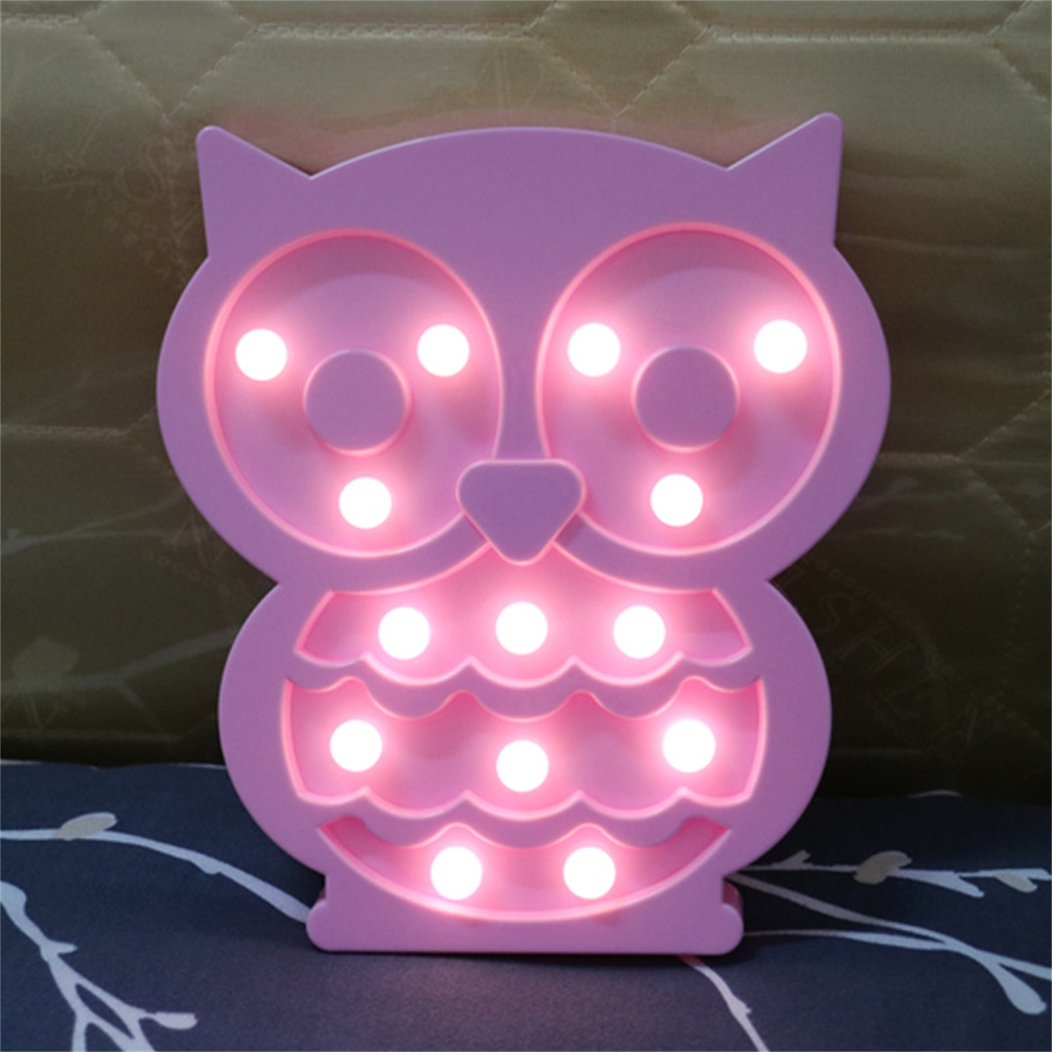 28111 Kids Party Decoration Owl Shape LED Marquee Sign Night Light 