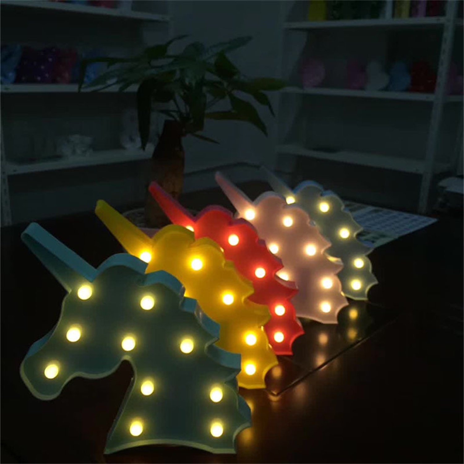 28115 Children Gift Home Decoration Unicorn Shape LED Marquee Sign Night Light 