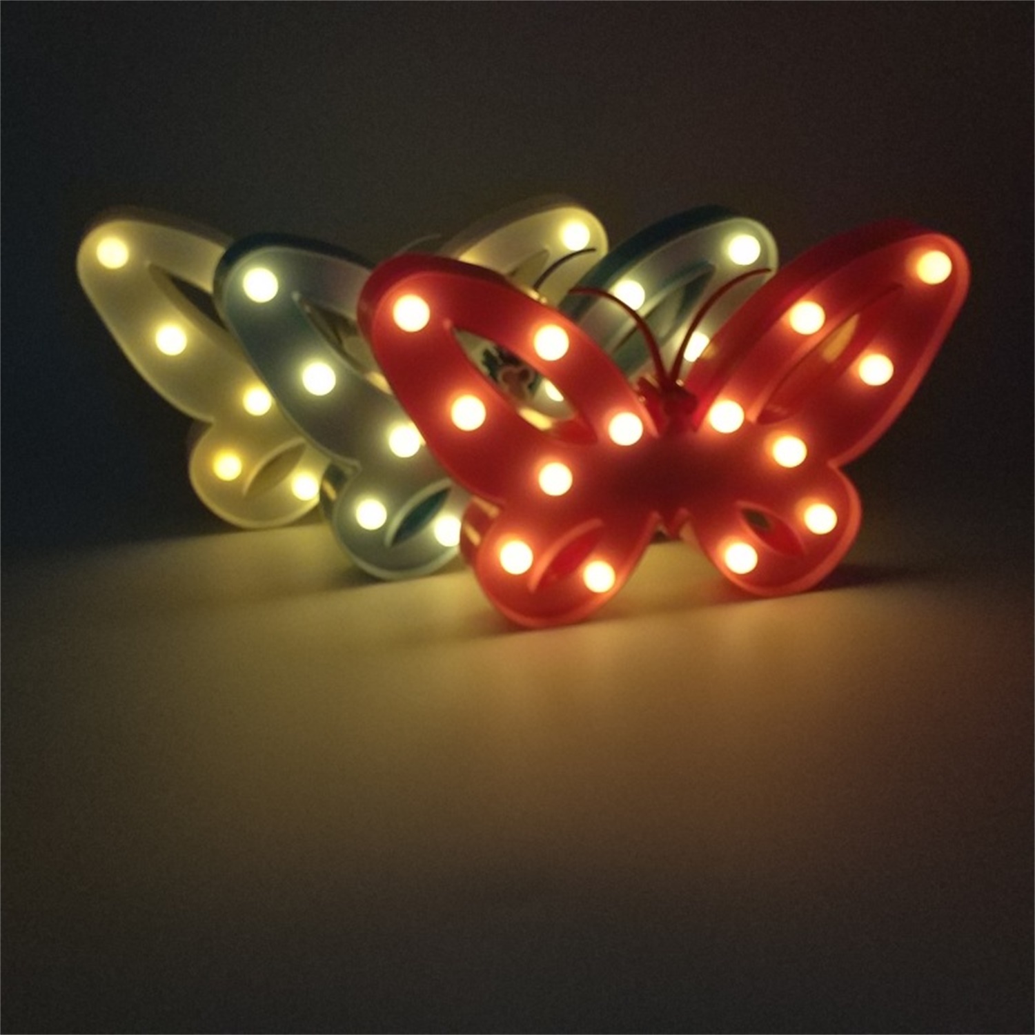 28119 Chinese Wholesale Battery Operated Butterfly LED Marquee Sign Decoration Light 