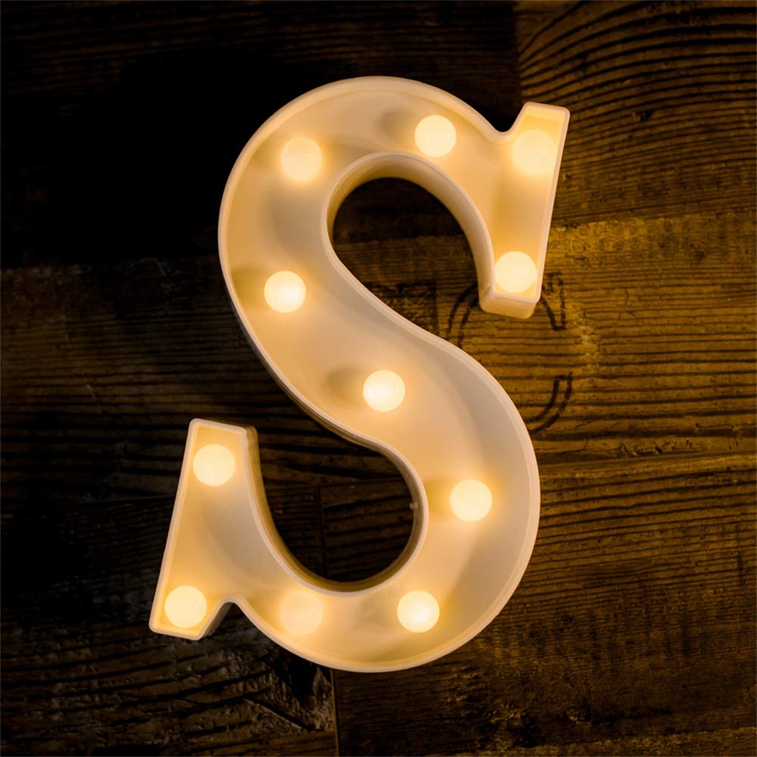 28145 Battery Operated Home Decoration LED Alphabet Letter S Light up Marquee Sign Night Light 