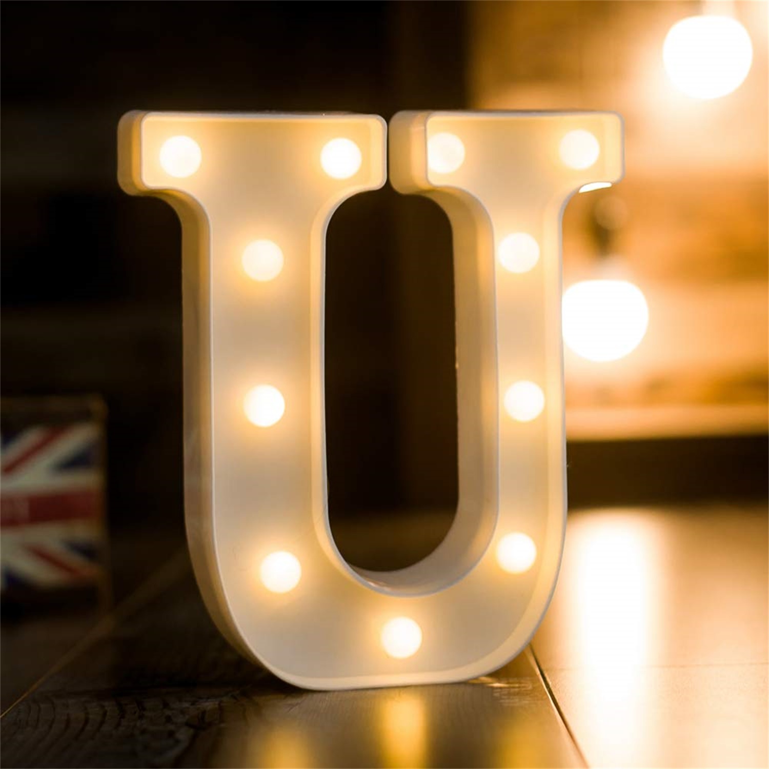 28147 Home Decoration LED Alphabet Letter U Light up Marquee Sign Light 
