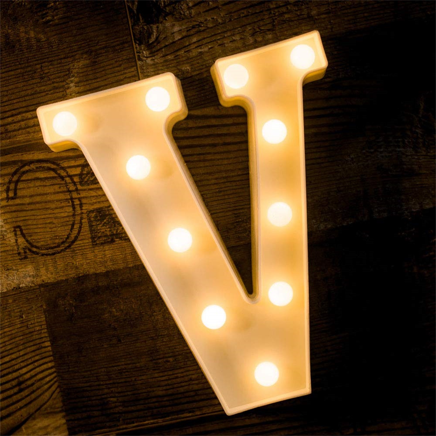 28148 Chinese Factory Home Decoration LED Alphabet Letter V Light up Marquee Sign Light 