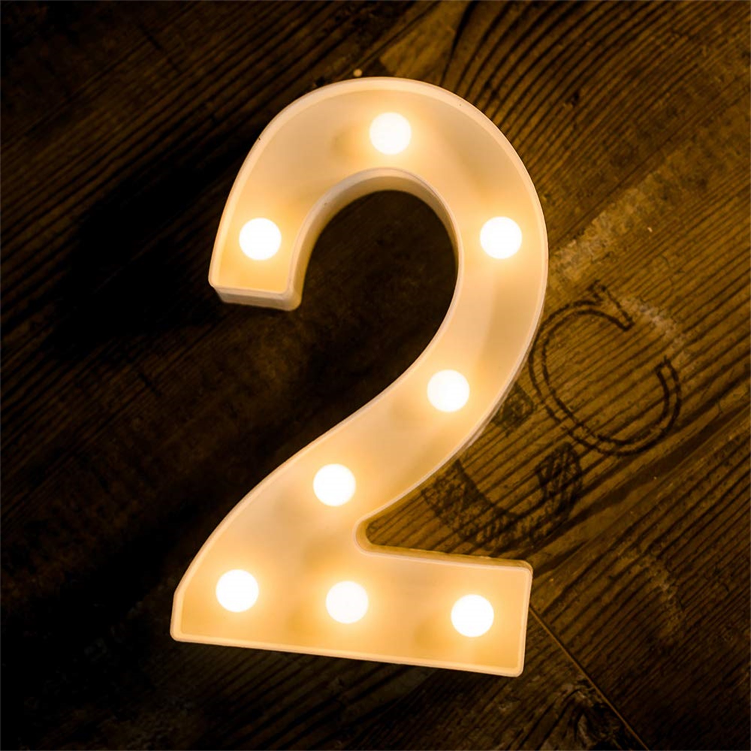 28154 Birthday Decoration Number 2 LED Light up Marquee Sign Light 