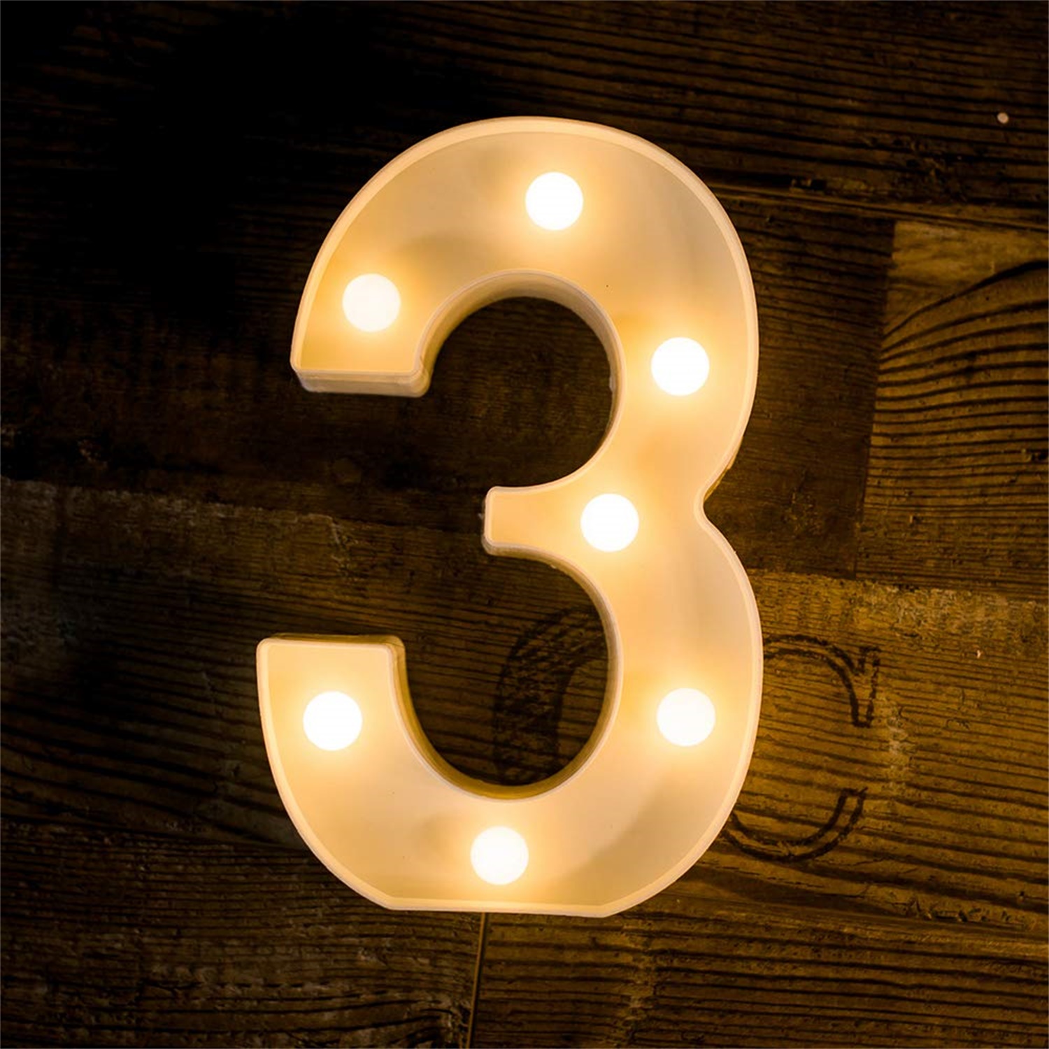 28155 Anniversay Decoration Number 3 LED Light up Marquee Sign Light 