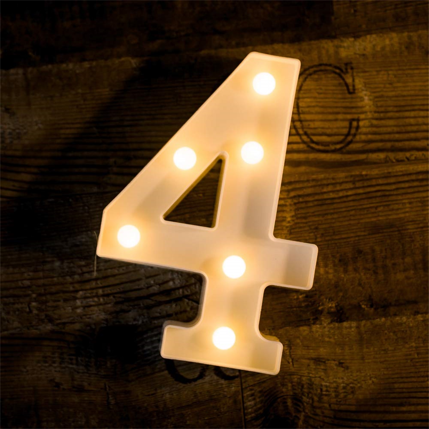 28156 Wedding Decoration Number 4 LED Light up Marquee Sign Light 
