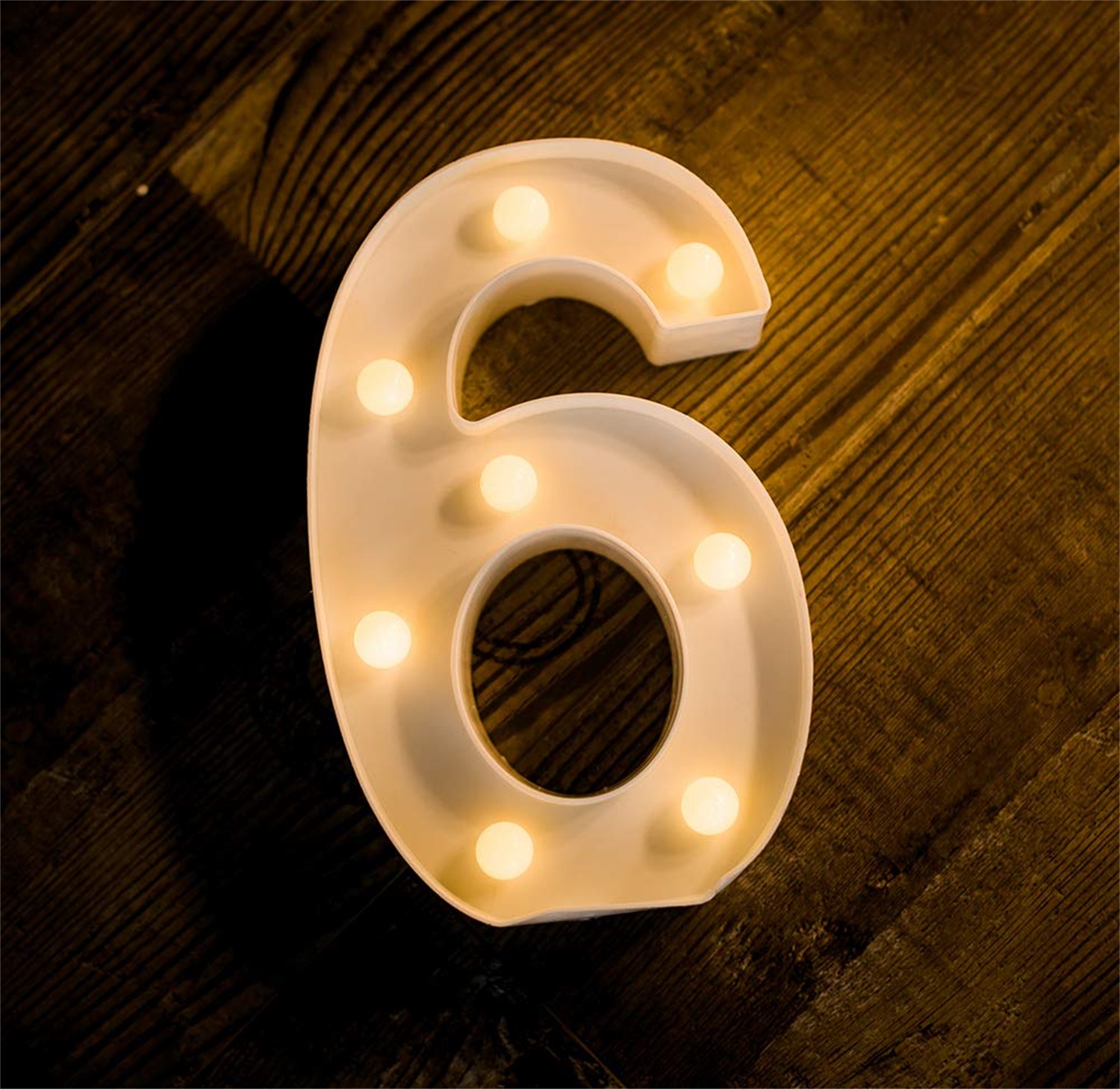 28158 Holiday Decoration Number 6 LED Light up Marquee Sign Light 
