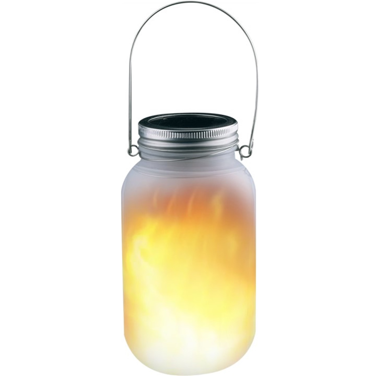 28312 Waterproof Garden Yard Decoration LED Flame Solar Glass Jar Light 