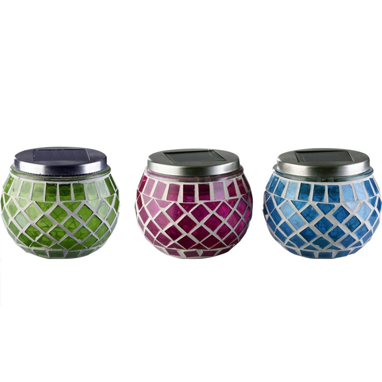 28319 Indoor Outdoor Decoration Solar Glass Ball Mosaic Table Lamp 