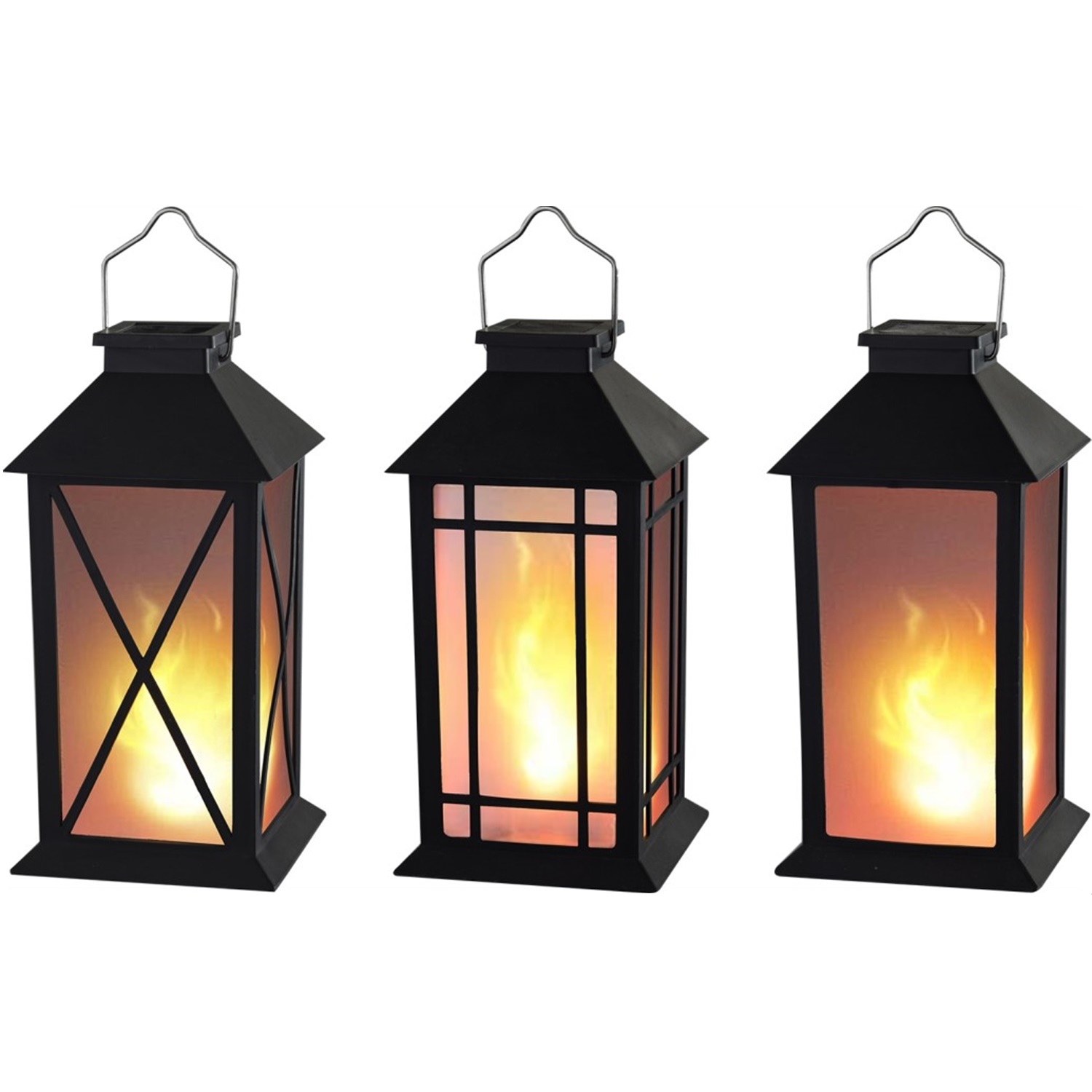 28329 Chinese Manufacturer Solar Powered LED Fake Flame Lantern 