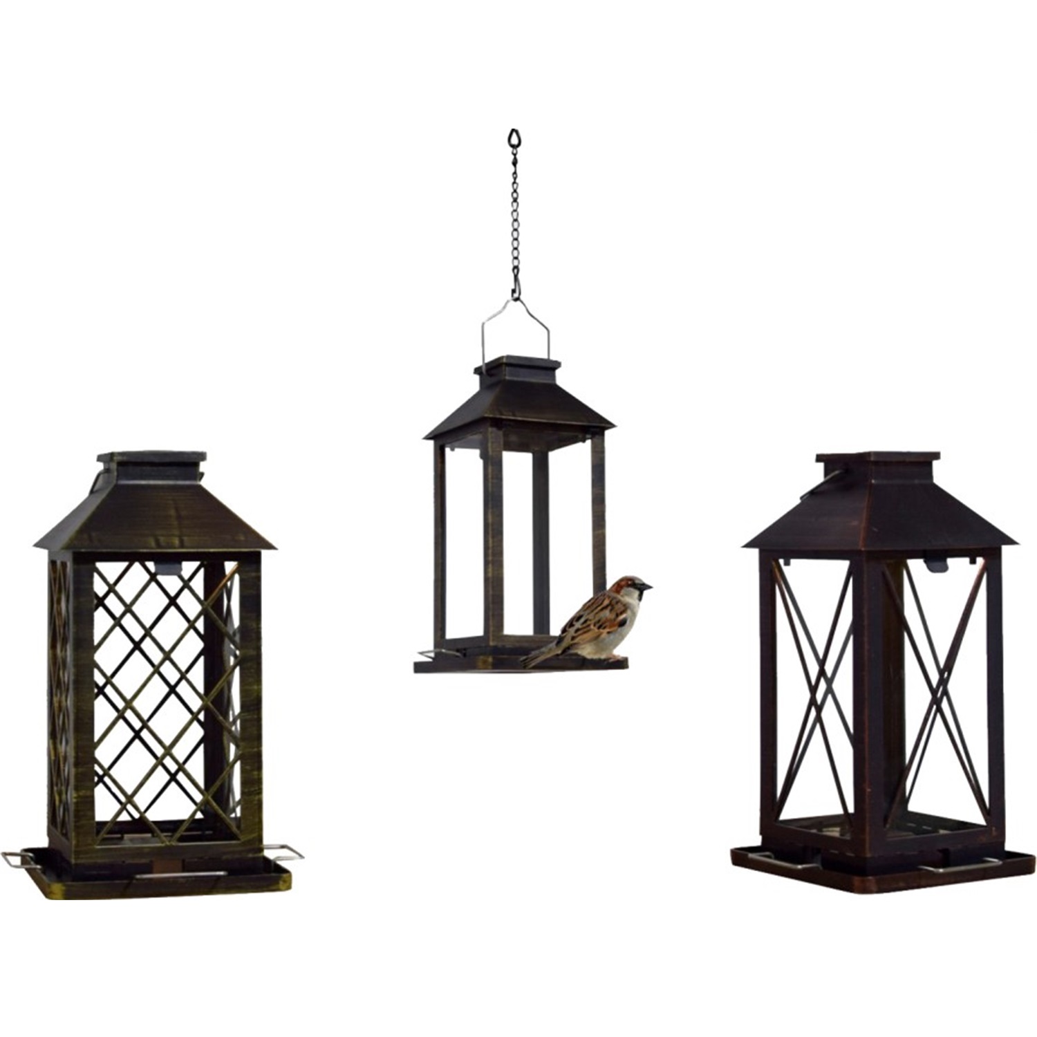 28362 Plastic Hanging Bird Feeder Solar Light 