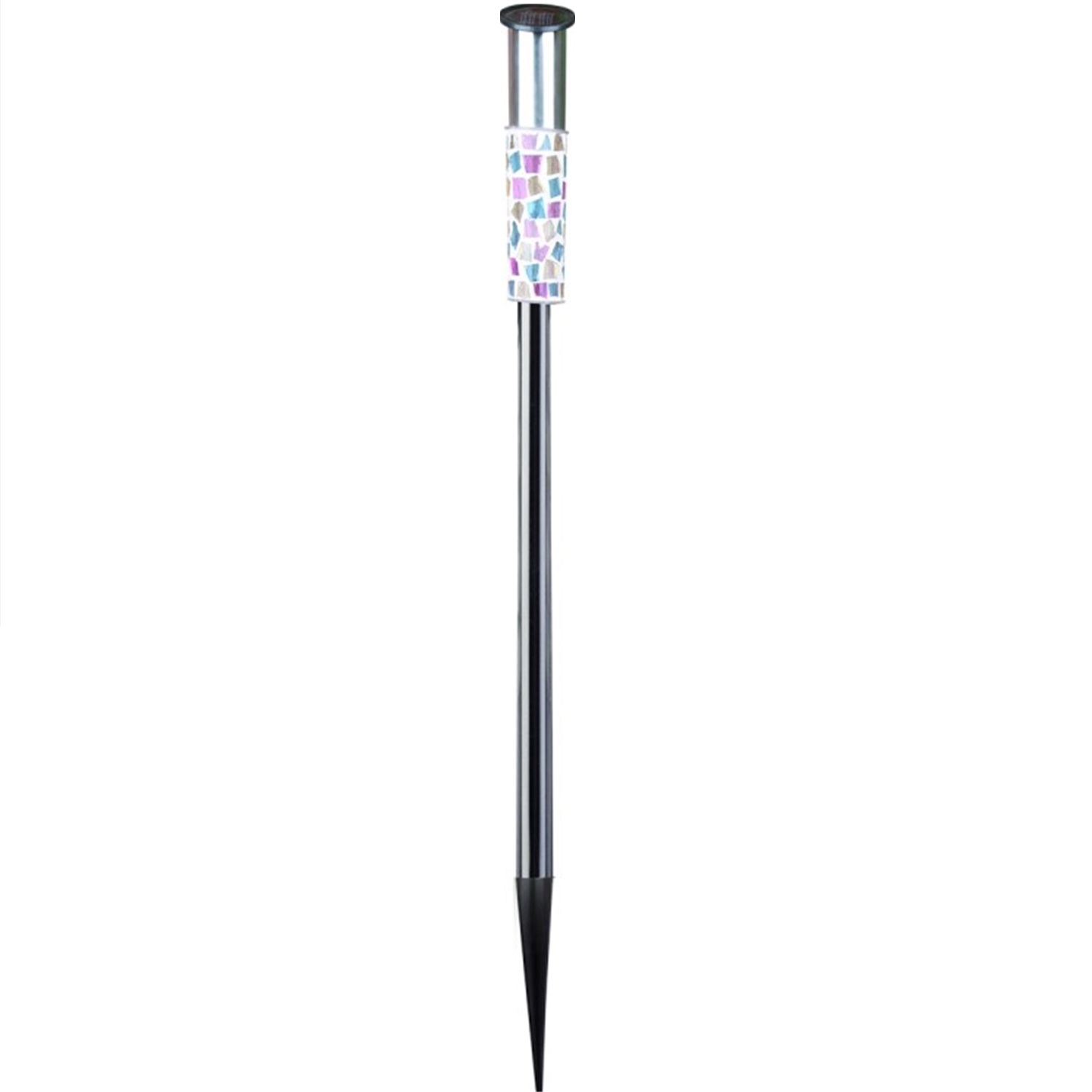 28377 Stainless Steel Slim Solar LED Stake Mosaic Light
