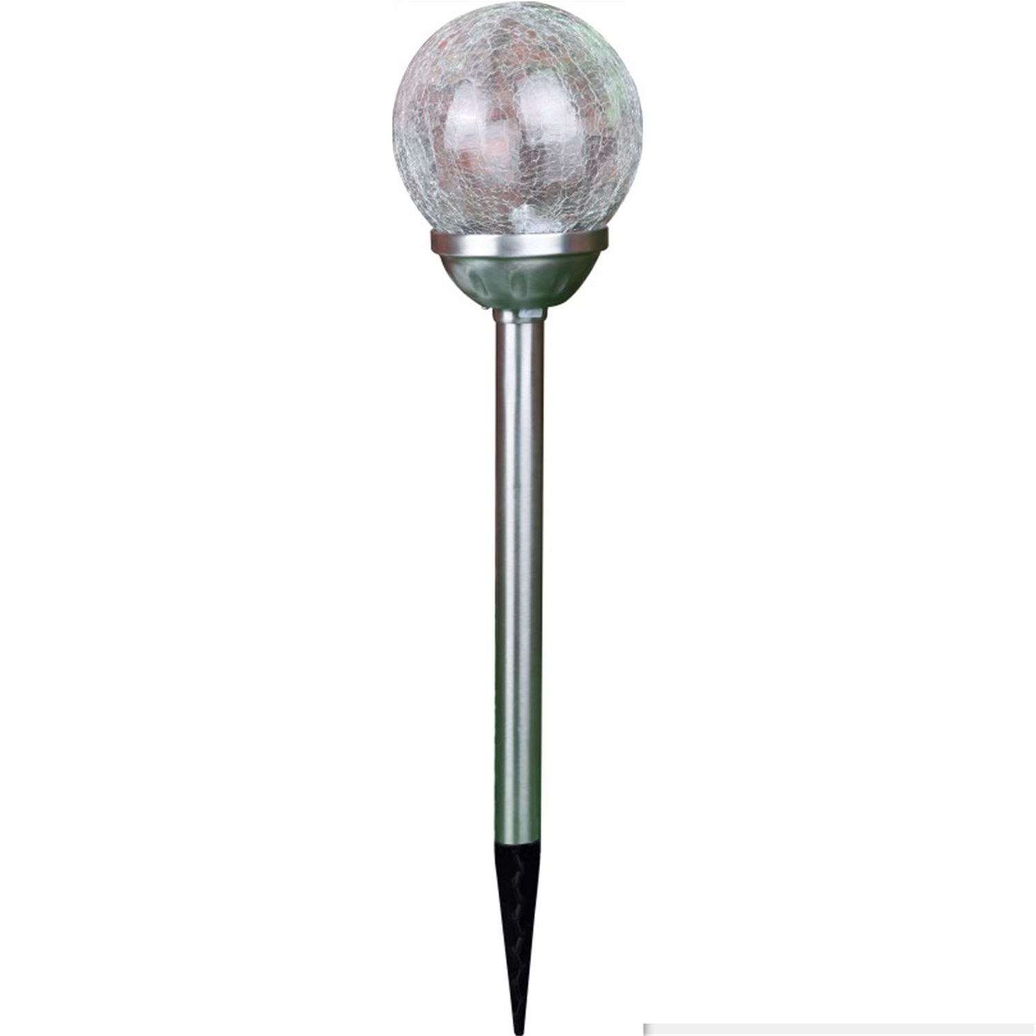 28385 Outdoor Cracked Glass Globe Solar Stake Light