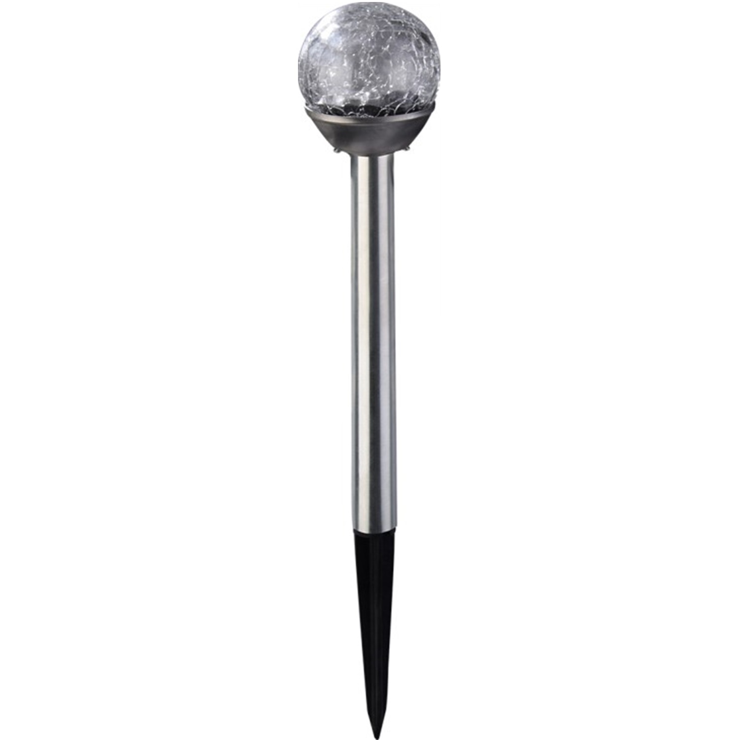 28385 Outdoor Cracked Glass Globe Solar Stake Light