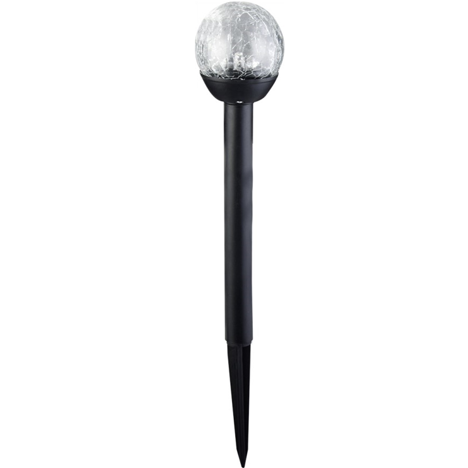 28385 Outdoor Cracked Glass Globe Solar Stake Light