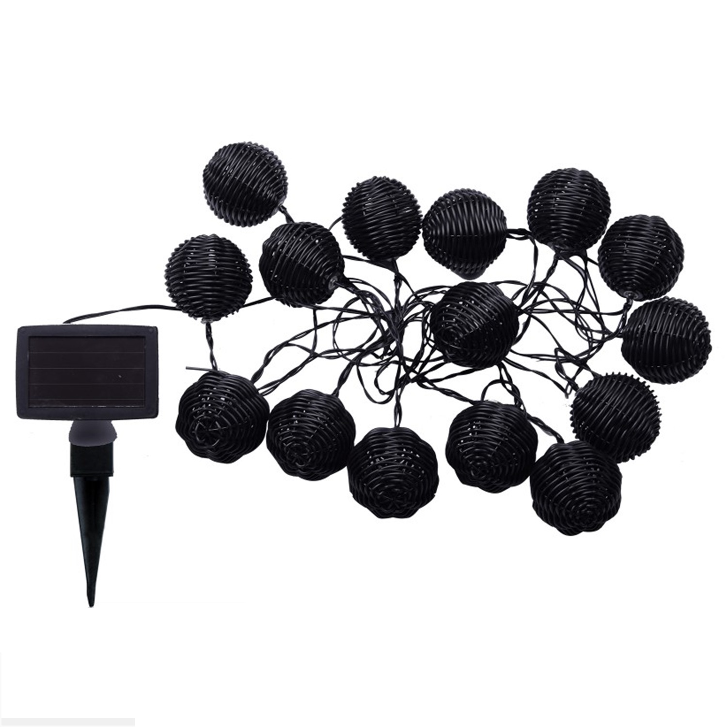 28443 Solar LED Rattan Lamp Light String